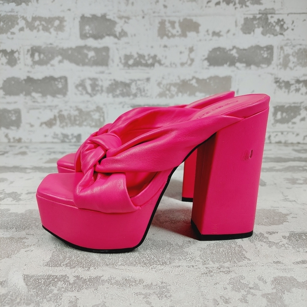 New Open Edit Kaia Knot Square Toe Platform Sandals B477